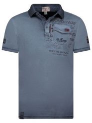 Geographical Norway Koszulka polo "Keony" w kolorze granatowym rozmiar: S. Niebieskie koszulki polo sportowe Geographical Norway, s, bez wzorów, z bawełny, bez kołnierzyka, bez ramiączek. Za 70.24 zł.