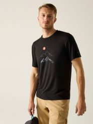 Regatta Koszulka funkcyjna "Fingal Stretch" w kolorze czarnym rozmiar: M. Czarne t-shirty sportowe Regatta, bez wzorów, z materiału, bez ramiączek, outdoorowe. Za 56.79 zł.