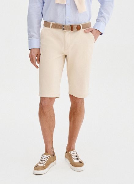 PAKO LORENTE - Beżowe szorty męskie. Brązowe szorty Pako Lorente, m, bez wzorów, z bawełny. Za 99.99 zł.