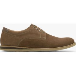 Brązowe półbuty męskie HARLEY. Brązowe eleganckie półbuty Ryłko, bez wzorów, z nubiku, bez obcasa, bez zapięcia. Za 379.99 zł.