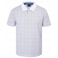 Koszulka Polo - Męska - Pako Jeans - Biała w Drobny Wzór. Białe koszulki polo Pako Jeans, l, bez wzorów, z bawełny, bez kołnierzyka, bez ramiączek. Za 119.00 zł.