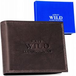 Portfel skórzany Always Wild AW-N5-MAL c. brązowy. Brązowe portfele Always Wild, bez wzorów, ze skóry. Za 45.00 zł.