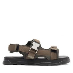 Sandały Badura. Brązowe sandały Badura, bez zapięcia. Za 249.99 zł.