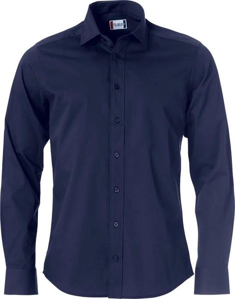 Clique Clark koszula z długim rękawem 100% bawełna - regular fit - dark navy. Niebieskie koszule CLIQUE, m, bez wzorów, z bawełny, bez kołnierzyka, bez ramiączek. Za 211.81 zł.