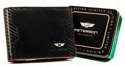 Portfel skórzany Peterson PTN N78-CA czarny. Czarne portfele Peterson, bez wzorów, ze skóry. Za 80.00 zł.