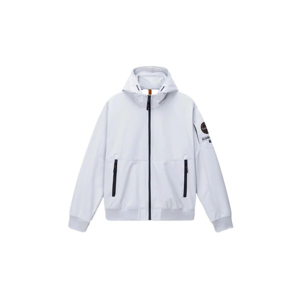 Bluza z kapturem Napapijri Melville. Szare bluzy z kapturem Napapijri, na lato, s, bez wzorów, z materiału, z kapturem. Za 740.50 zł.