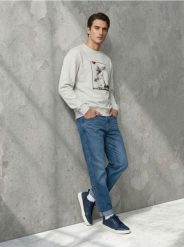 Bluza crewneck z nadrukiem comfort - beżowy. Brązowe bluzy bez kaptura Sinsay, l, bez wzorów, bez kaptura. Za 39.99 zł.