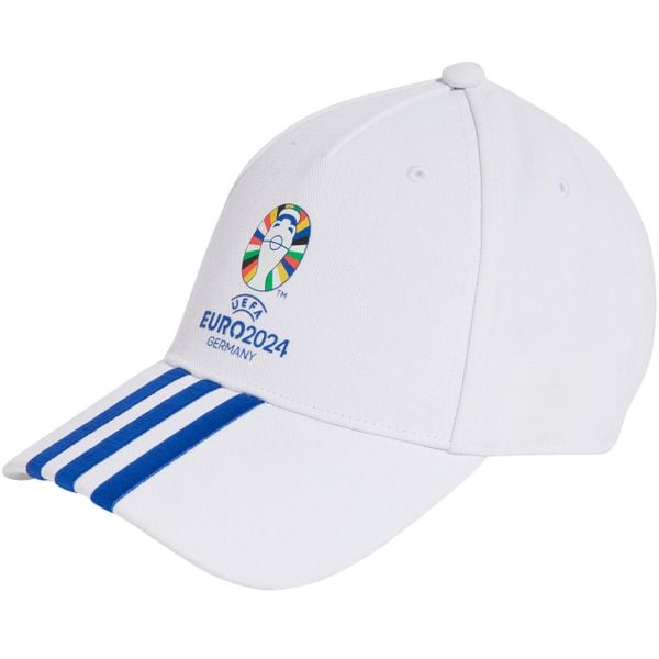 Czapka z daszkiem adidas UEFA EURO24™ Official Emblem. Białe czapki z daszkiem Adidas, bez wzorów, z materiału. Za 65.00 zł.