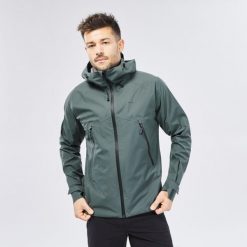 Second Life - Kurtka turystyczna męska Quechua MH500... - Stan Doskonały. Zielone kurtki QUECHUA, l, bez wzorów, z materiału, z kapturem. Za 254.99 zł.