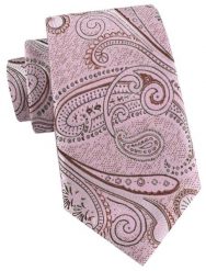 Męski Krawat - Blady Róż, Duży Wzór Paisley - Alties. Czerwone krawaty i muchy Alties, bez wzorów, z tkaniny. Za 55.00 zł.