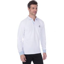 Koszulka polo "Pro" - Regular fit - w kolorze białym. Koszulki polo marki Sir Raymond Taylor, z haftami, z bawełny, polo, z długim rękawem. W wyprzedaży za 108.95 zł.
