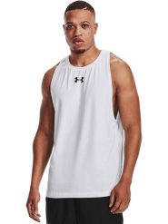 Under Armour Top sportowy w kolorze białym rozmiar: M. Białe t-shirty sportowe Under Armour, bez wzorów, z materiału, bez ramiączek, outdoorowe. Za 78.66 zł.