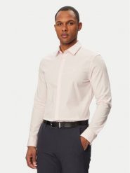 Calvin Klein Koszula LV04LB145G Różowy jasny Slim Fit. Czerwone koszule CALVIN KLEIN, l, bez wzorów, z bawełny, bez kołnierzyka, bez ramiączek. Za 329.99 zł.