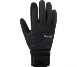 Rękawiczki kolarskie WINDBREAK Thermal, czarne. Czarne rękawiczki Shimano, bez wzorów, z gumy. Za 269.90 zł.