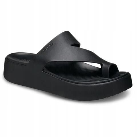 Klapki Dla Dorosłych Crocs Getaway Platform Toe Loop. Czarne klapki Crocs, z materiału. Za 199.99 zł.