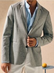 Marynarka slim fit - szary. Szare garnitury Sinsay, l, bez wzorów. Za 99.99 zł.