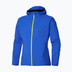 Kurtka do biegania męska Mizuno Trail Waterproof 20K Hooded. Niebieskie kurtki Mizuno, m, bez wzorów, z materiału, bez kaptura. Za 659.99 zł.