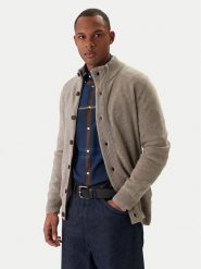 Barbour Kardigan Patch Zip Thru MKN0731ST16 Beżowy Regular Fit. Brązowe swetry rozpinane Barbour, l, bez wzorów, z wełny, bez kołnierzyka, bez ramiączek. Za 579.99 zł.