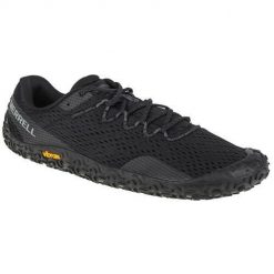Buty do biegania męskie, Merrell Vapor Glove 6. Czarne buty do biegania Merrell, bez wzorów, z gumy, bez zapięcia, do biegania. Za 505.00 zł.