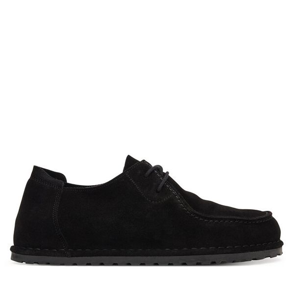 Półbuty Birkenstock. Czarne eleganckie półbuty Birkenstock, bez wzorów, bez obcasa, bez zapięcia. Za 719.99 zł.