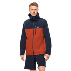 Kurtka wodoodporna Jack Wolfskin Desert Wind. Niebieskie kurtki przeciwdeszczowe Jack Wolfskin, l, bez wzorów, z syntetyku, bez kaptura. Za 534.00 zł.