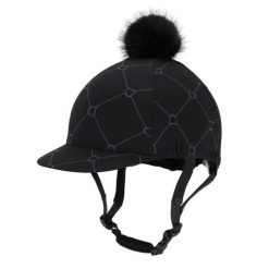 Czapka na kask jeździecki QHP Liora. Czarne czapki z daszkiem QHP, bez wzorów, z elastanu. Za 128.50 zł.