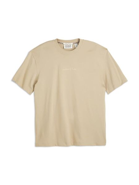 Scotch & Soda Koszulka w kolorze beżowym rozmiar: S. Brązowe bezrękawniki Scotch & Soda, s, bez wzorów, z bawełny, bez kołnierzyka, bez ramiączek. Za 66.47 zł.