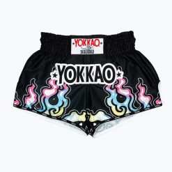 Spodenki treningowe męskie YOKKAO Flames CarbonFit. Czarne krótkie spodenki sportowe YOKKAO, l, bez wzorów, z materiału. Za 329.99 zł.