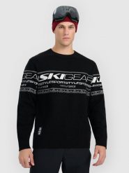 4F Sweter loose z wełną męski - czarny M. Czarne swetry nierozpinane 4F, m, bez wzorów, z wełny, bez kołnierzyka, bez ramiączek. Za 299.99 zł.