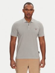 Napapijri Polo Elbas NP0A4GDL Szary Regular Fit. Szare koszulki polo Napapijri, m, bez wzorów, z bawełny, bez kołnierzyka, bez ramiączek. Za 219.99 zł.