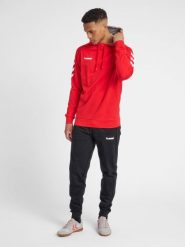 Bluza sportowa z kapturem męska Hummel Go Cotton Hoodie. Czerwone bluzy z kapturem Hummel, na wiosnę, m, z aplikacjami, z bawełny, z kapturem. Za 80.00 zł.