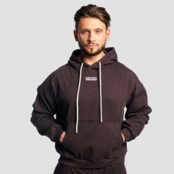 Bluza męska z kapturem oversize brązowa Aura. Brązowe bluzy z kapturem GYMBEAM, l, bez wzorów, z bawełny, z kapturem. Za 139.90 zł.