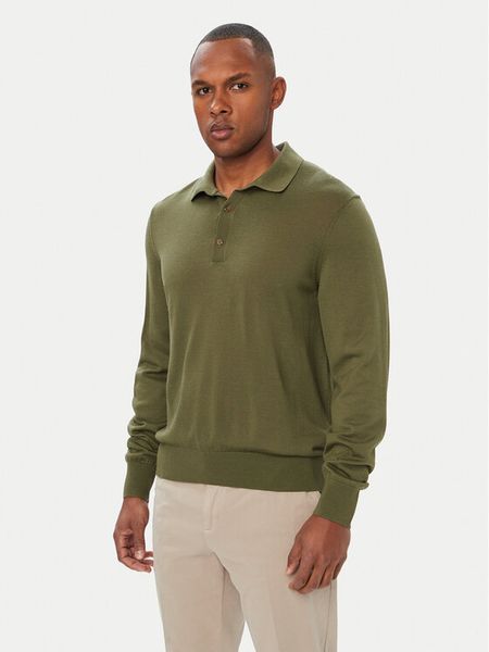 BOSS Polo H-Lancione 50565503 Zielony ciemny Regular Fit. Zielone koszulki polo Boss, m, bez wzorów, z wełny, bez kołnierzyka, bez ramiączek. Za 699.99 zł.
