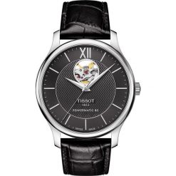 RABAT ZEGAREK TISSOT Tradition Automatic Open Heart T063.907.16.058.00. Czarne zegarki TISSOT, ze stali. W wyprzedaży za 2,464.00 zł.