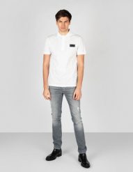 Les Hommes Koszulka Polo "Pique" | LKT500 731U | Slim Fit Pique Polo With Metal Logo | Mężczyzna | Biały. Białe koszulki polo Les Hommes, m, bez wzorów, z bawełny, bez kołnierzyka, bez ramiączek. W wyprzedaży za 349.00 zł.
