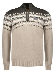 NEW ZEALAND AUCKLAND Sweter w kolorze beżowym rozmiar: XL. Brązowe swetry nierozpinane New Zealand Auckland, xl, bez wzorów, z wełny, bez kołnierzyka, bez ramiączek. Za 222.45 zł.