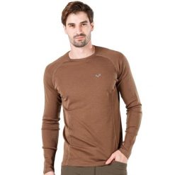 Remus - męska koszulka termoaktywna 100% merino (195 g/m²). Brązowe bielizna termoaktywna WOOLONA, m, bez wzorów, z wełny, bez ramiączek. W wyprzedaży za 306.00 zł.