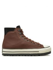 Converse Trzewiki Chuck Taylor All Star City Trek Waterproof A08559C Brązowy. Brązowe botki sznurowane Converse, bez wzorów, ze skóry, bez obcasa, bez zapięcia. Za 369.99 zł.