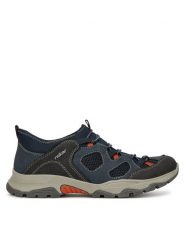Rieker Sneakersy B8350-14 Granatowy. Niebieskie buty sportowe casual Rieker, bez wzorów, z materiału, bez zapięcia. Za 419.99 zł.