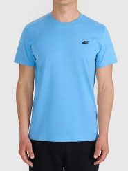 4F Koszulka w kolorze błękitnym rozmiar: S. Niebieskie bezrękawniki 4F, s, bez wzorów, z bawełny, bez kołnierzyka, bez ramiączek. Za 27.99 zł.