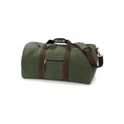 Płócienna torba podróżna Quadra Vintage. Zielone torby na ramię QUADRA, bez wzorów, na ramię, bez dodatków. Za 155.95 zł.