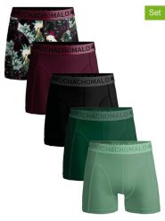 Muchachomalo Bokserki (5 par) w kolorze czarno-bordowo-zielonym rozmiar: XXL. Czarne bokserki MUCHACHOMALO, xxl, bez wzorów. Za 162.95 zł.