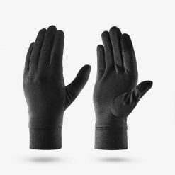 Second Life - Rękawiczki wewn. jedwabne trekkigowe MT500. Czarne rękawiczki FORCLAZ, bez wzorów, z jedwabiu. Za 44.99 zł.