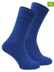 Norfolk Skarpety trekkingowe (2 pary) "Joseph" w kolorze niebieskim rozmiar: 43-46. Niebieskie skarpety Norfolk, bez wzorów, z materiału. Za 39.99 zł.