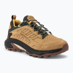 Buty turystyczne męskie Merrell Moab Speed 2 Ltr Wp. Brązowe buty trekkingowe Merrell, bez wzorów, bez zapięcia. Za 639.99 zł.