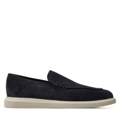 Półbuty BOSS. Niebieskie eleganckie półbuty Boss, bez wzorów, bez obcasa, bez zapięcia. Za 2,269.00 zł.