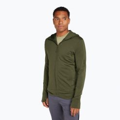 Bluza męska icebreaker Merino 260 Quantum IV Zip Hoodie. Zielone bluzy Icebreaker, na zimę, m, bez wzorów, bez kaptura. Za 659.99 zł.