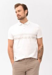 Polo z nadrukiem O-STEV. Białe koszulki polo sportowe Volcano, m, bez wzorów, z bawełny, bez kołnierzyka, bez ramiączek. Za 99.99 zł.