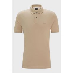 Koszulka Polo męska BOSS Pallas Dark Beige regular fit beżowa (50468301-255). Brązowe t-shirty sportowe Boss, bez wzorów, bez ramiączek. Za 249.00 zł.