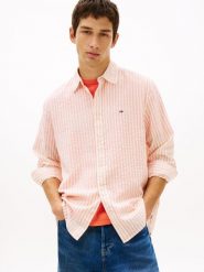 Tommy Jeans koszula casual Mężczyźni Comfort Fit Bawełna pomarańczowy, M. Brązowe koszule Tommy Jeans, m, bez wzorów, z bawełny, bez kołnierzyka, bez ramiączek. Za 229.95 zł.